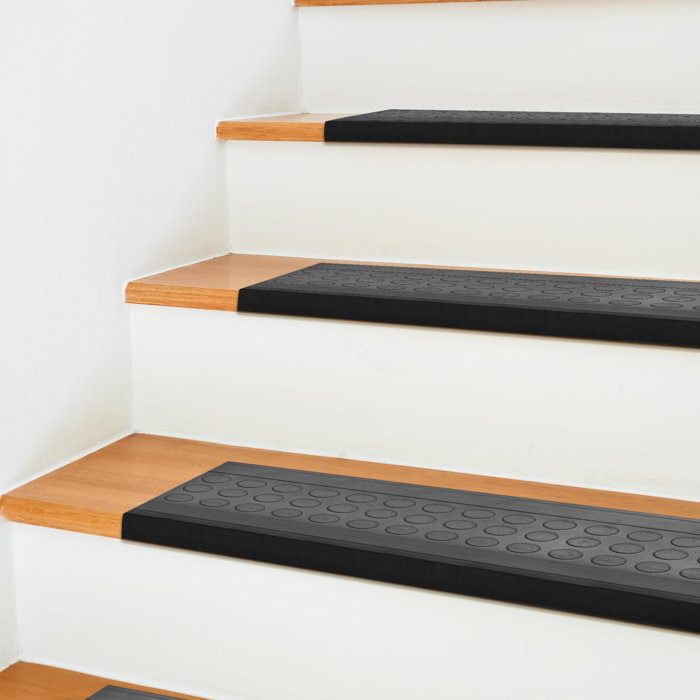 Ottomanson Waterproof, Low Profile NonSlip Indoor/Outdoor Black Rubber